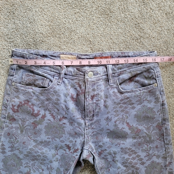 PILCRO Light Blue All Over Print Floral Straight Leg Slim Boyfriend Jeans Sz 29 - Picture 13 of 16